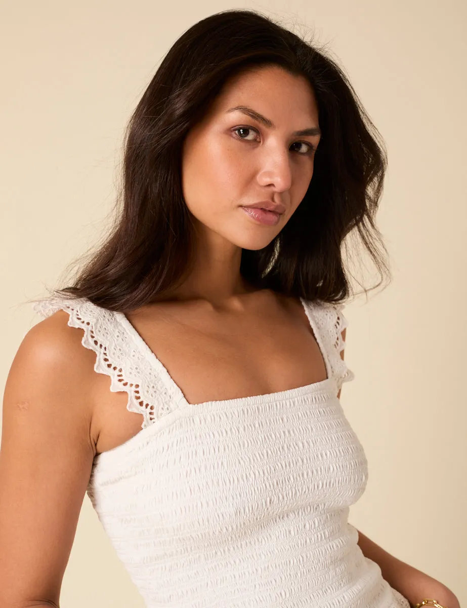 White Shirred Top sold by Nobody's Child product image thumbnail 2
