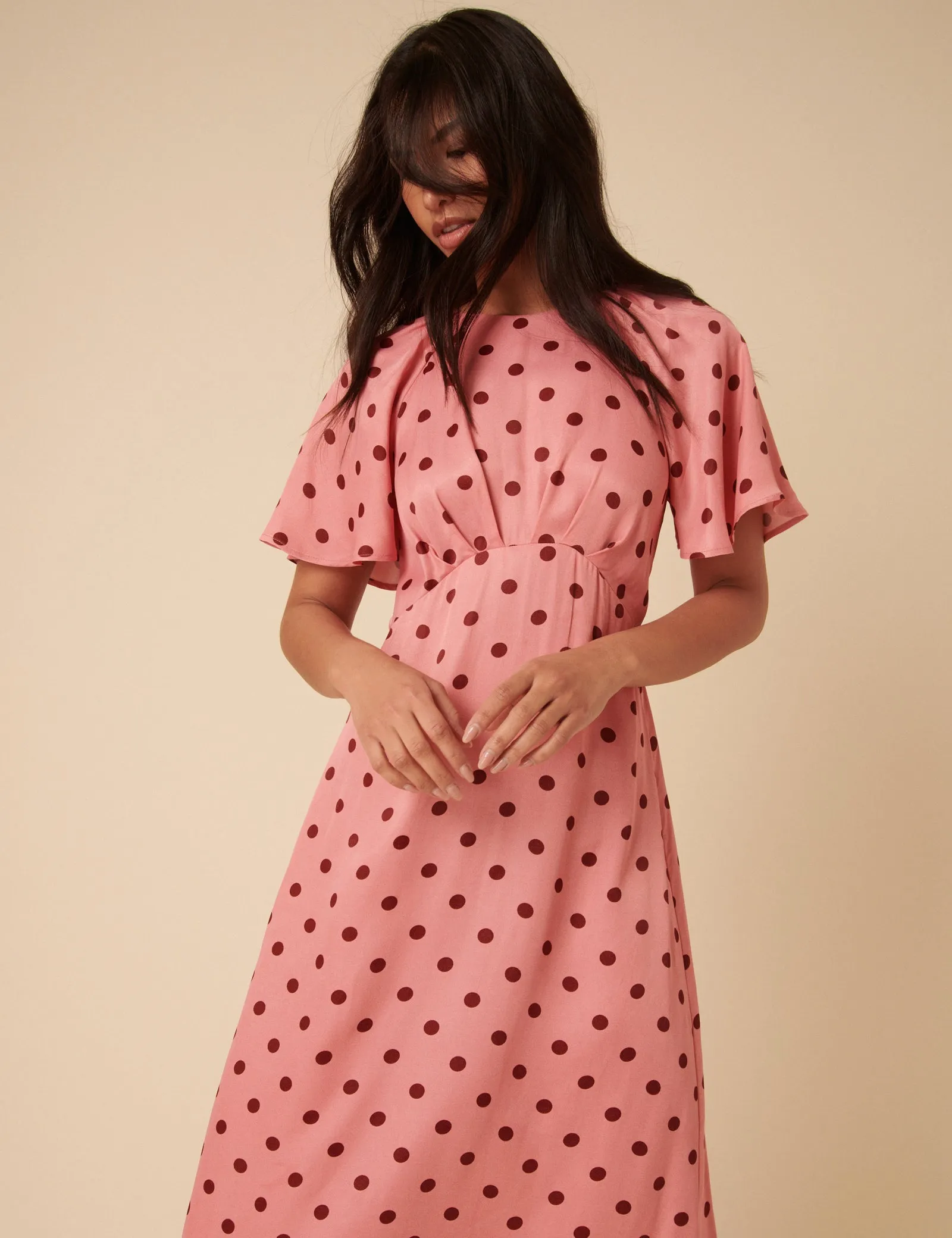 Pink Polka Dot Madeira Midi Dress sold by Nobody's Child product image thumbnail 4