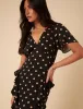Black Polka Dot Ruffle Lyndsey Midi Dress sold by Nobody's Child