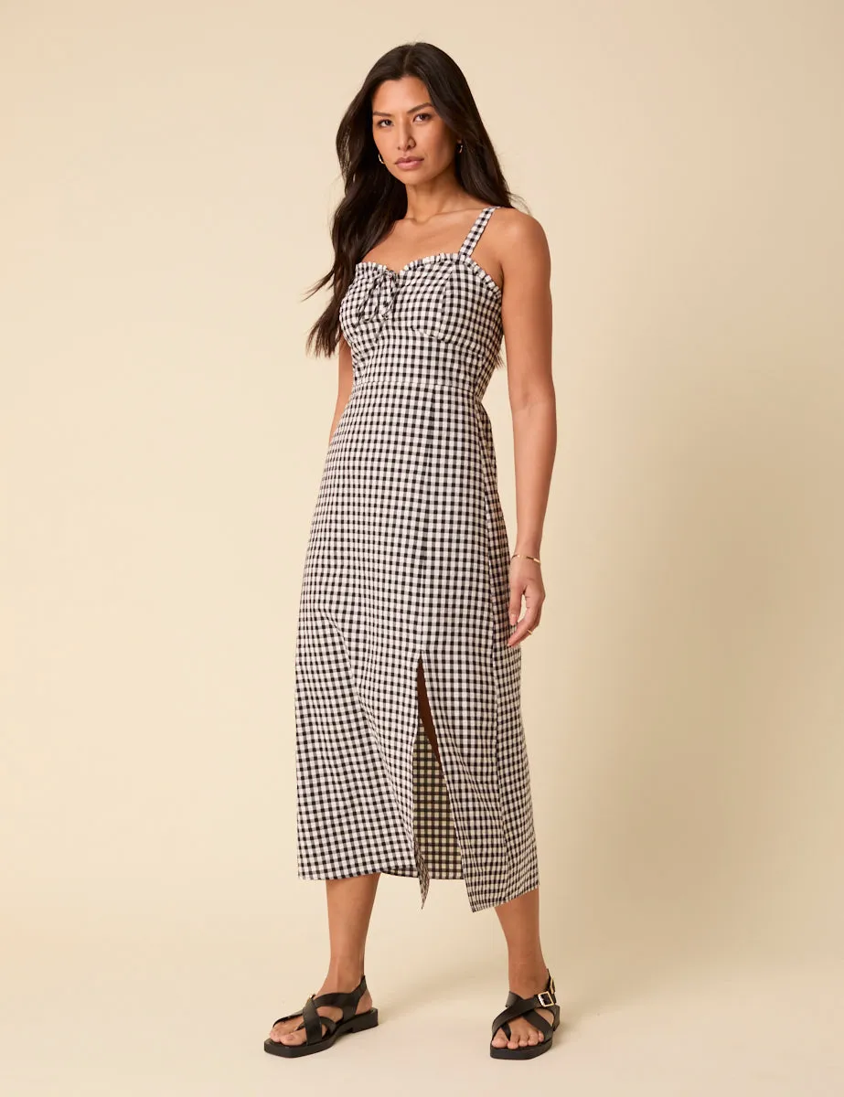 Black Gingham Lucia Midi Dress sold by Nobody's Child product image thumbnail 5