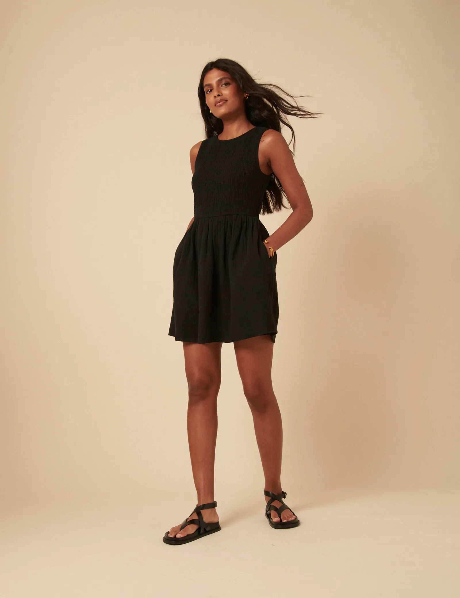 Black Sleeveless Charlie Mini Dress sold by Nobody's Child product image thumbnail 4