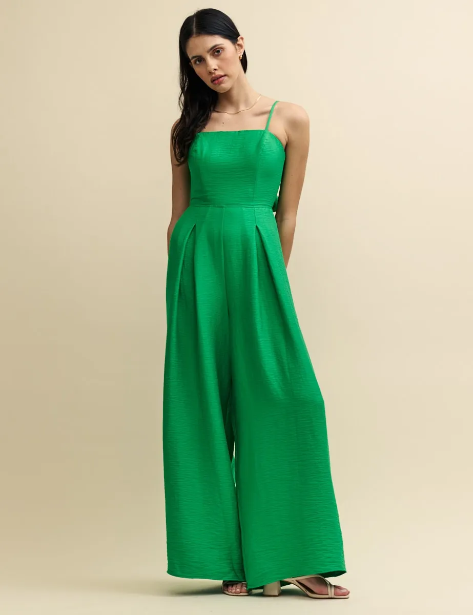 Petite Green Linen-blend Rory Jumpsuit sold by Nobody's Child