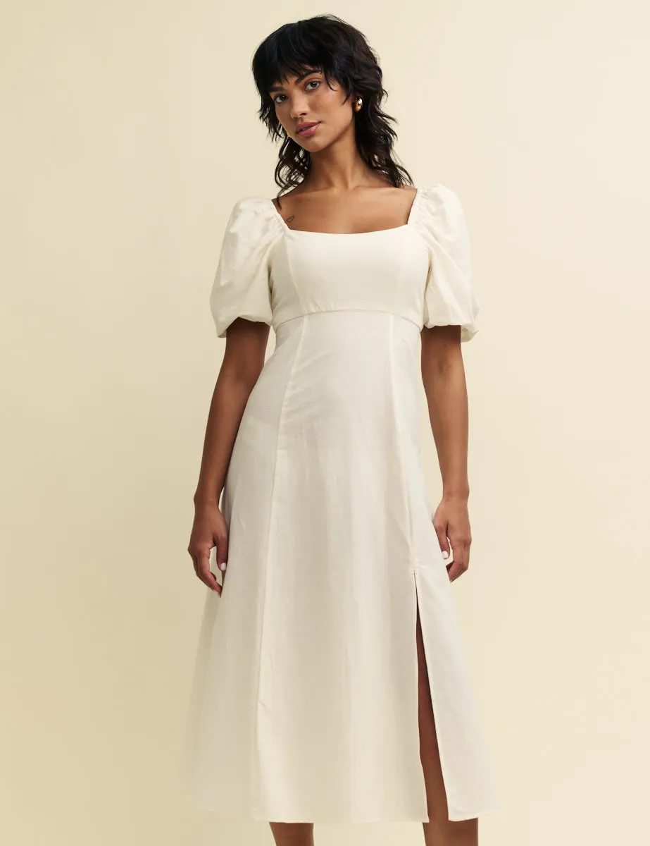 Cream Henri Midi Dress sold by Nobody's Child