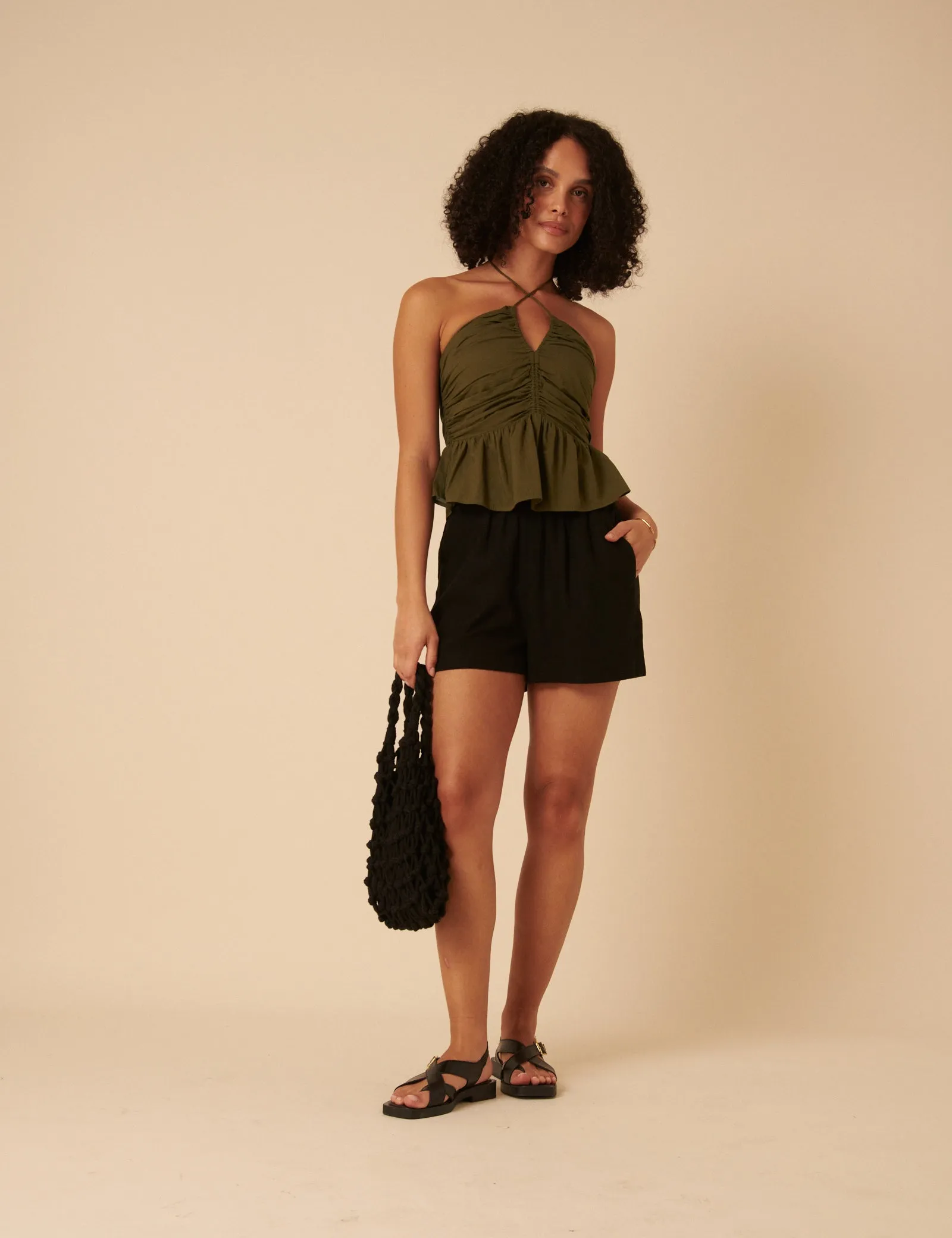 Khaki Halterneck Top sold by Nobody's Child product image thumbnail 3