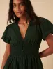 Khaki Puff Sleeve Abigail Mini Dress sold by Nobody's Child