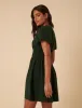 Khaki Puff Sleeve Abigail Mini Dress sold by Nobody's Child