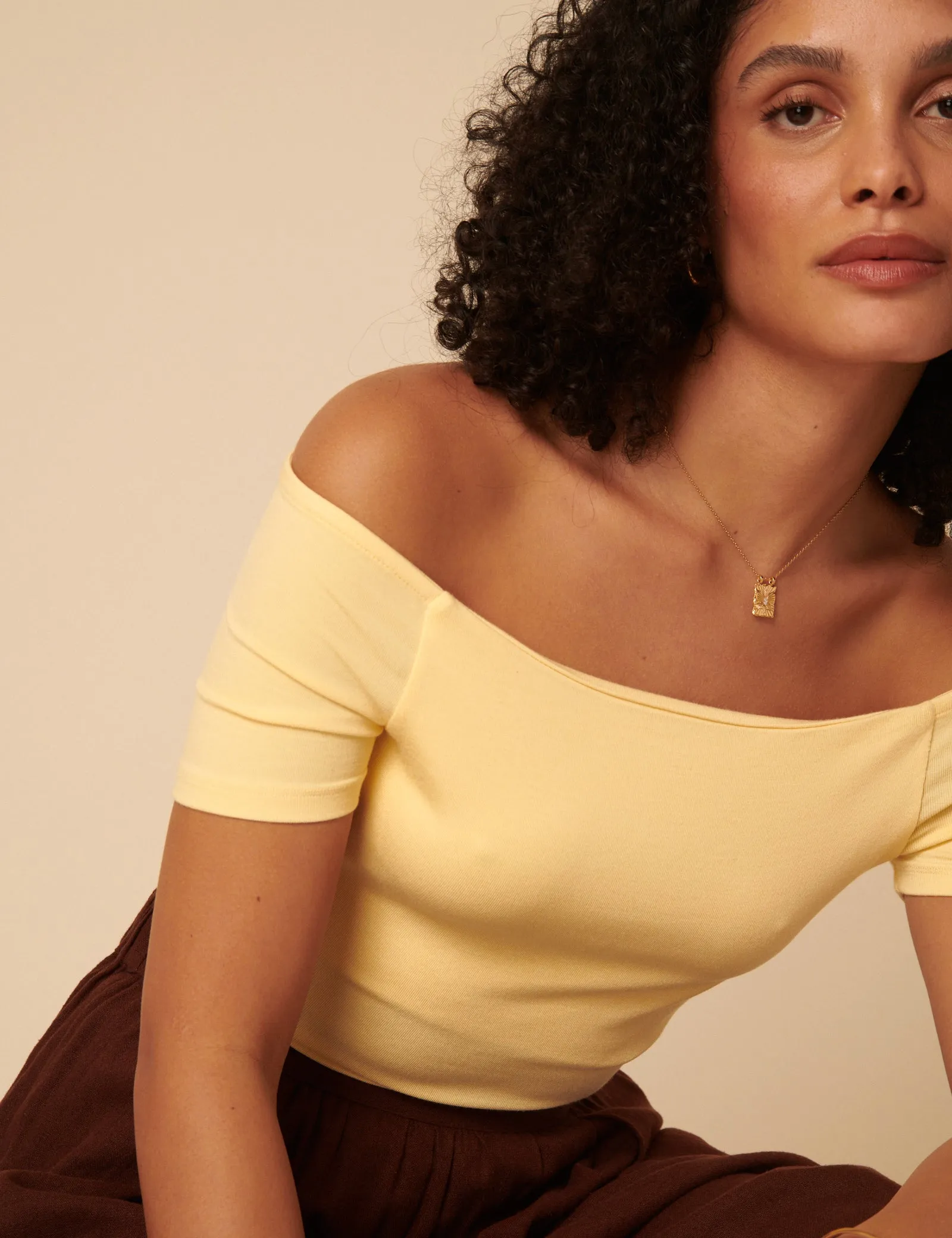 Butter Yellow Bardot Top sold by Nobody's Child product image thumbnail 2