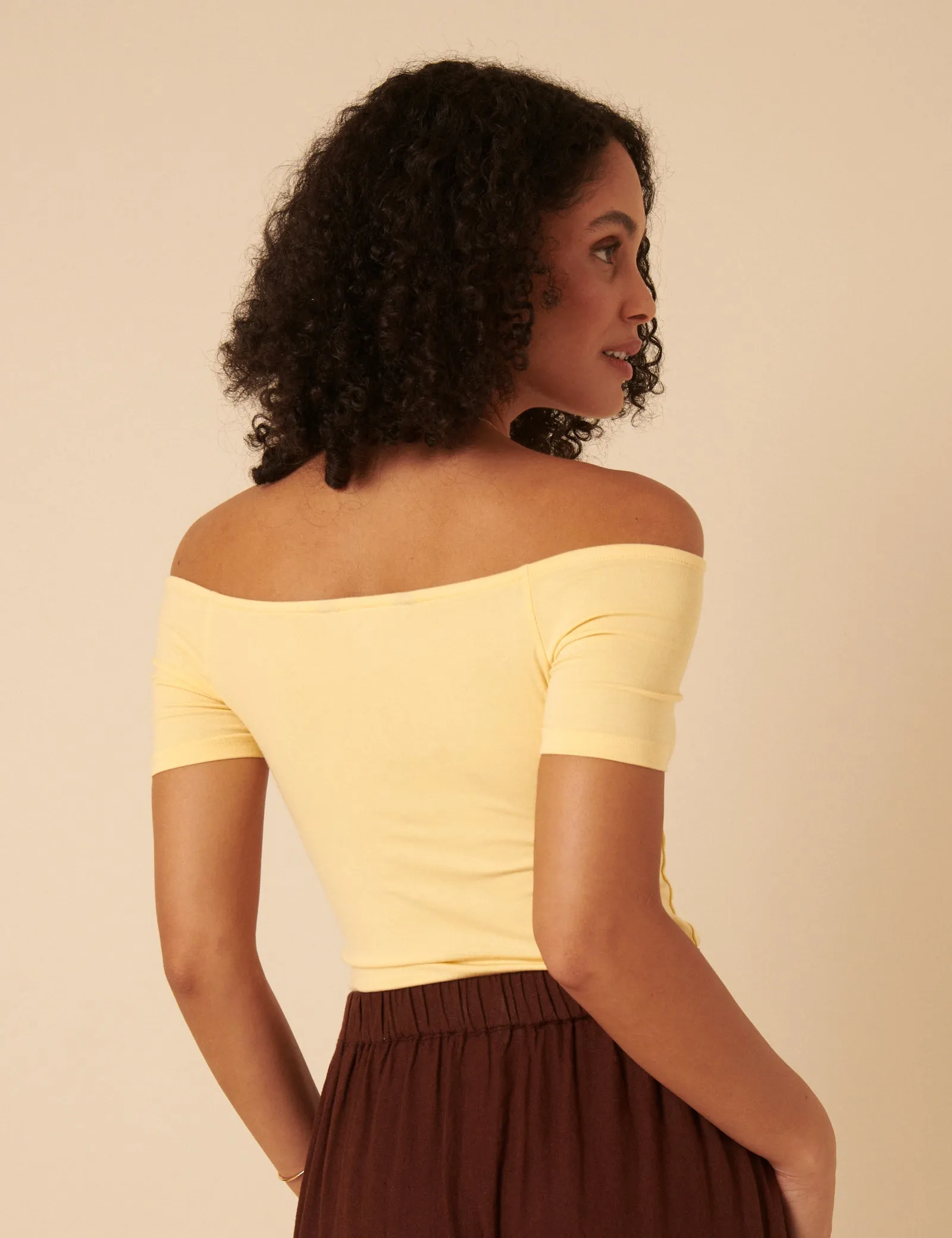 Butter Yellow Bardot Top sold by Nobody's Child product image thumbnail 5