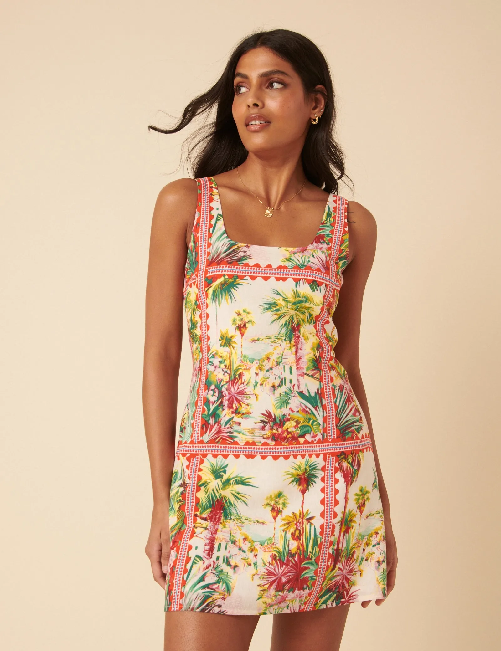 White And Red Printed Connie Mini Dress sold by Nobody's Child product image thumbnail 3