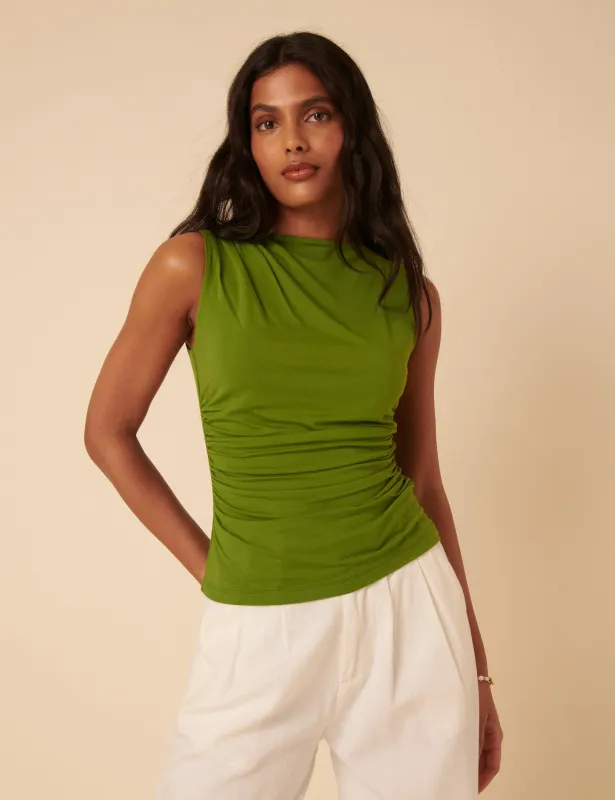 Green Ruched Top sold by Nobody's Child