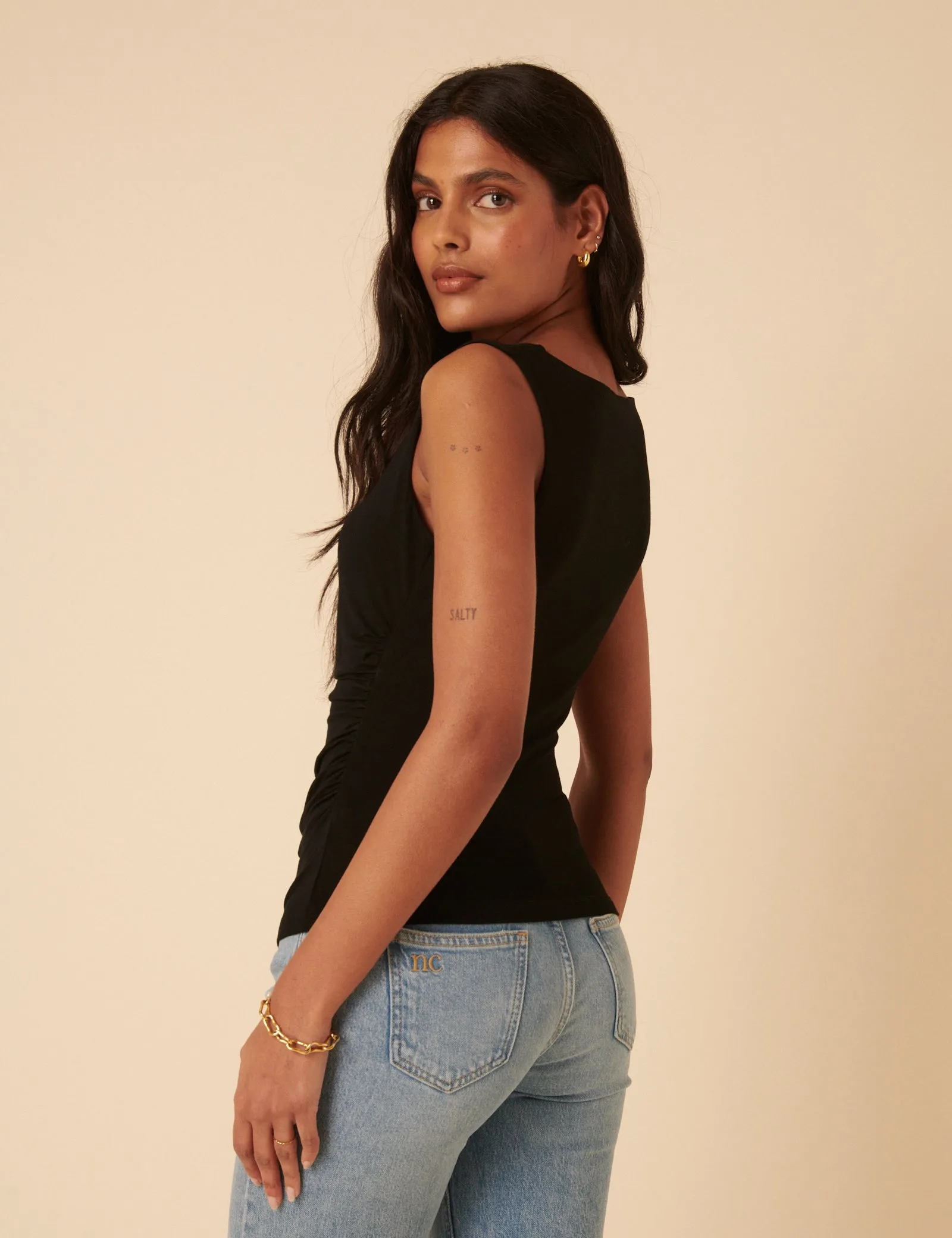 Black Ruched Top sold by Nobody's Child product image thumbnail 4