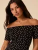 Black Polka Dot Bardot Top sold by Nobody's Child