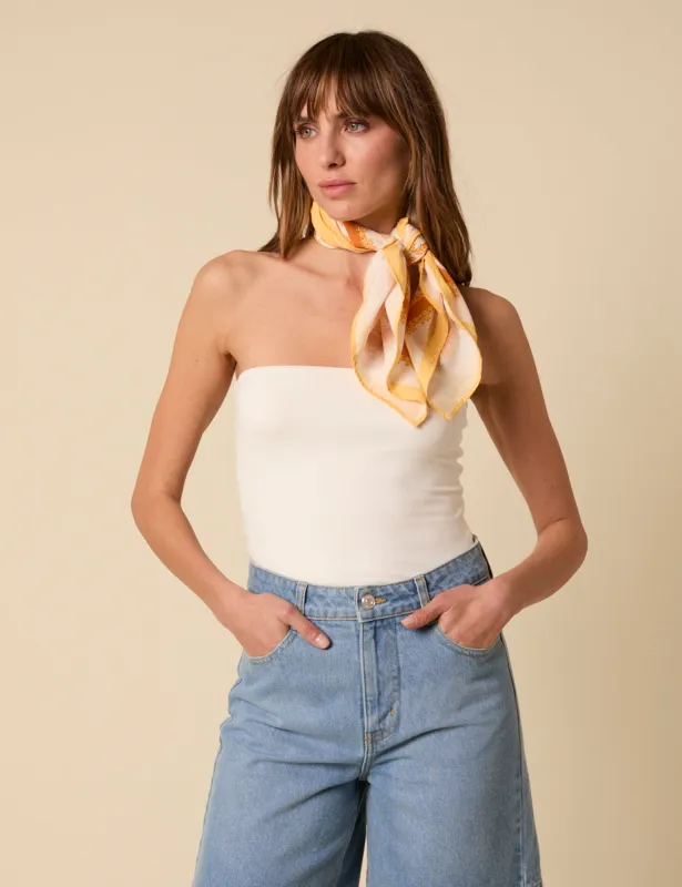 Yellow Floral Printed Scarf sold by Nobody's Child