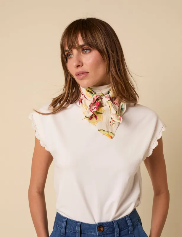 Cream Printed Scarf sold by Nobody's Child