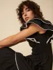 Black Contrast Trim Frill Shoulder Midi Dress sold by Nobody's Child