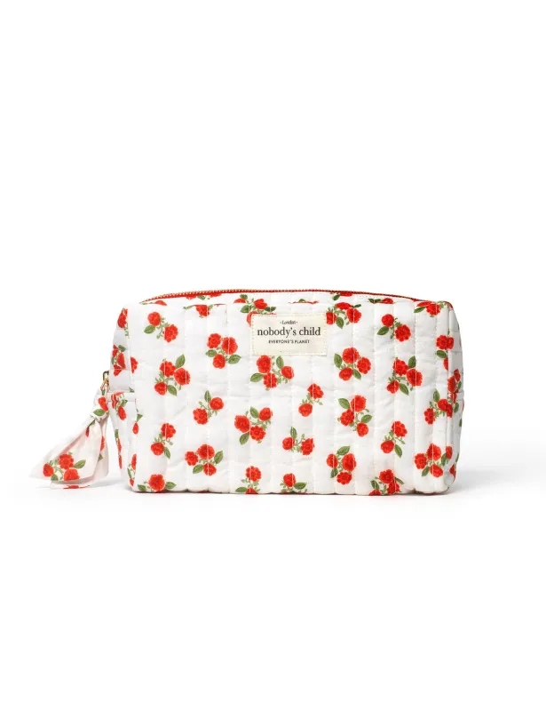 Cream Cherry Printed Wash Bag sold by Nobody's Child