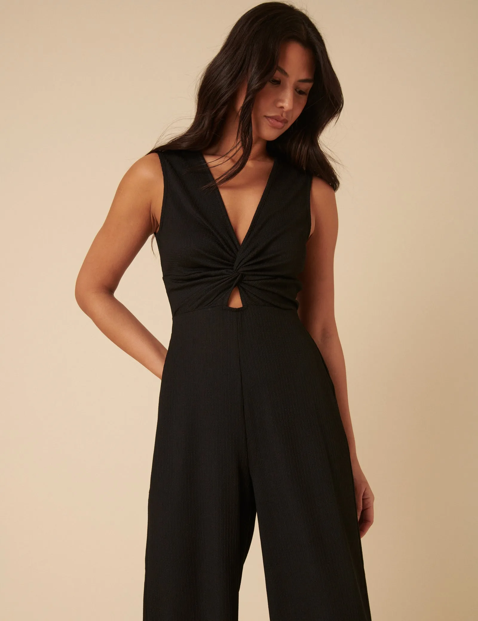 Black Crinkle Twist Wren Jumpsuit sold by Nobody's Child product image thumbnail 4