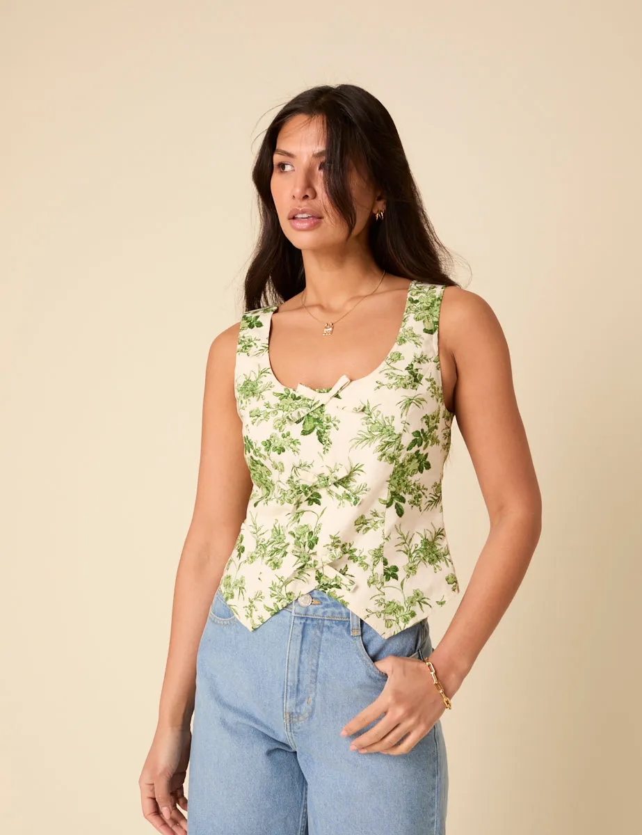 White Floral Waistcoat sold by Nobody's Child product image thumbnail 4