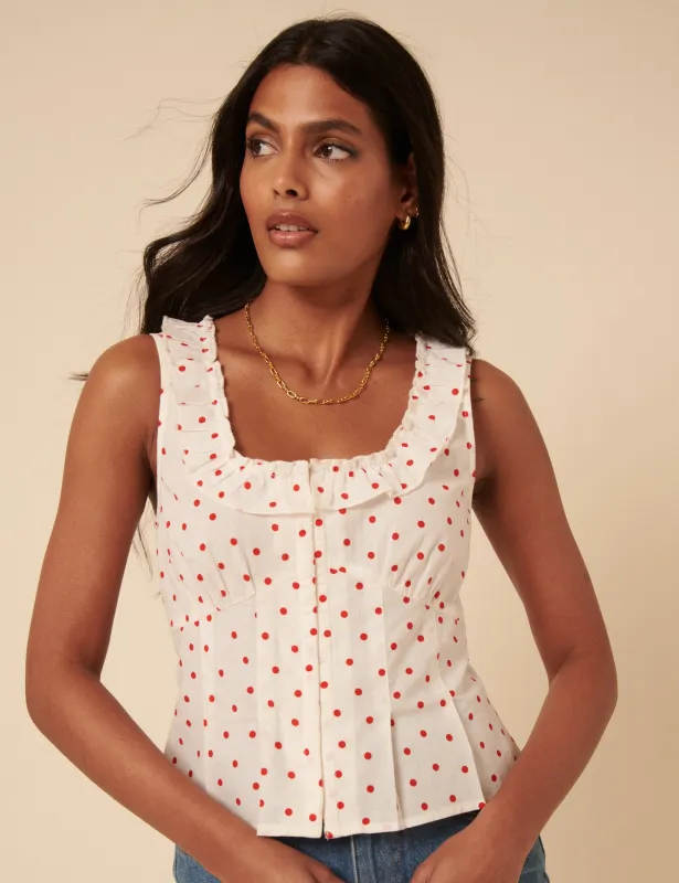 White Polka Dot Top sold by Nobody's Child