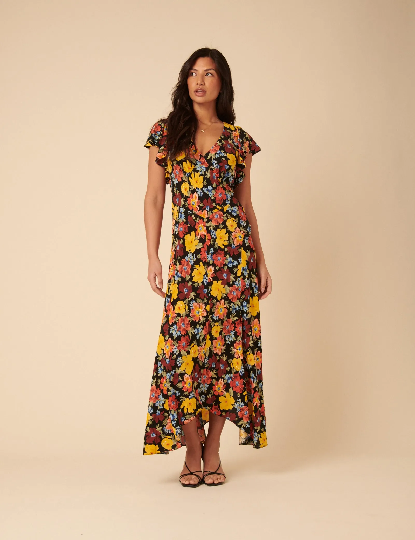 Black Floral Loubelle Midi Dress sold by Nobody's Child product image thumbnail 4