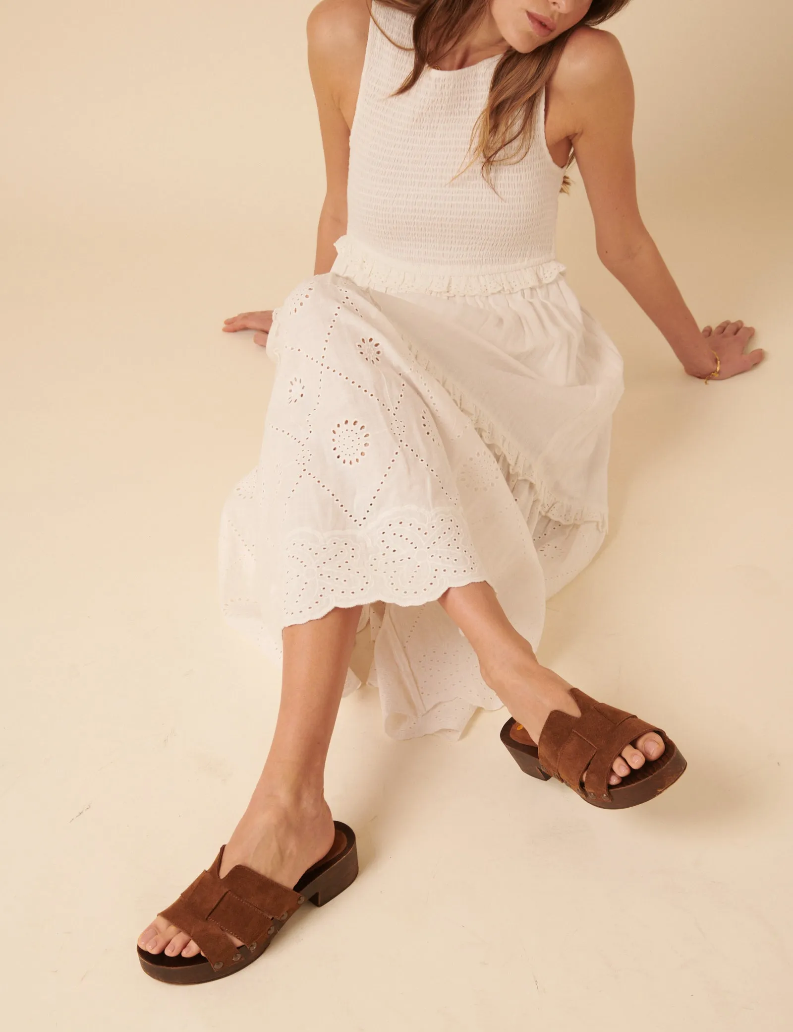 Tan Suede Heeled Clogs sold by Nobody's Child product image thumbnail 5