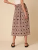 Brown Gingham Embroidered Naples Midi Skirt sold by Nobody's Child