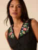 Black Floral Embroidered Melanie Midi Dress sold by Nobody's Child