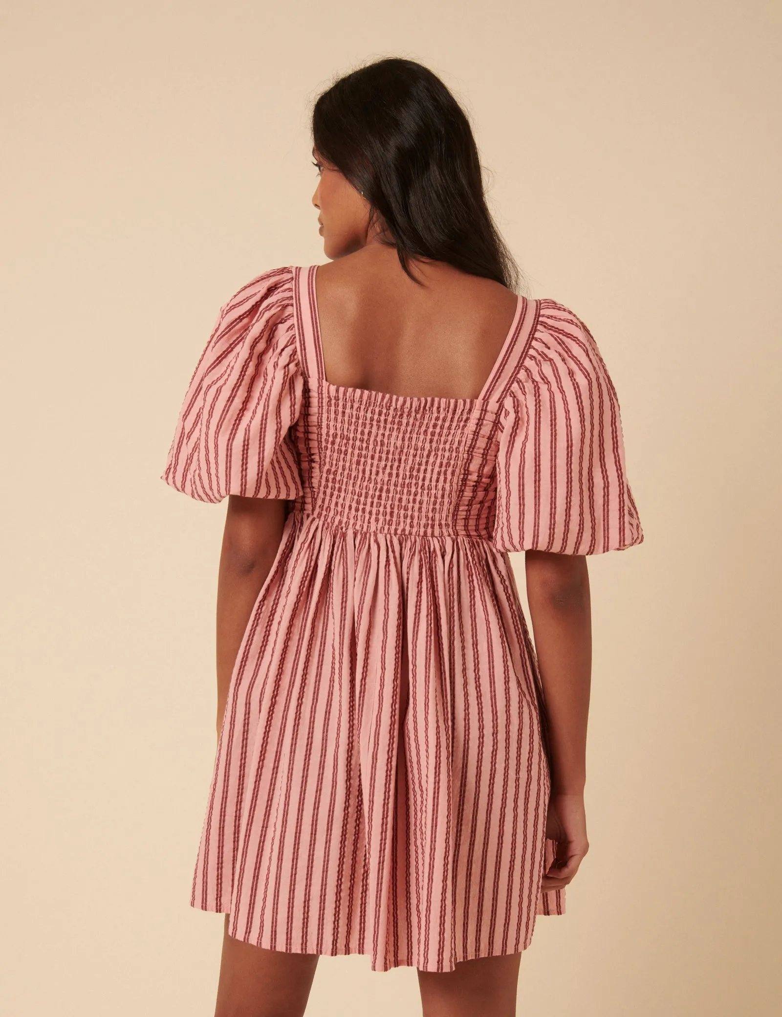 Pink And Red Striped Nova Mini Dress sold by Nobody's Child product image thumbnail 5