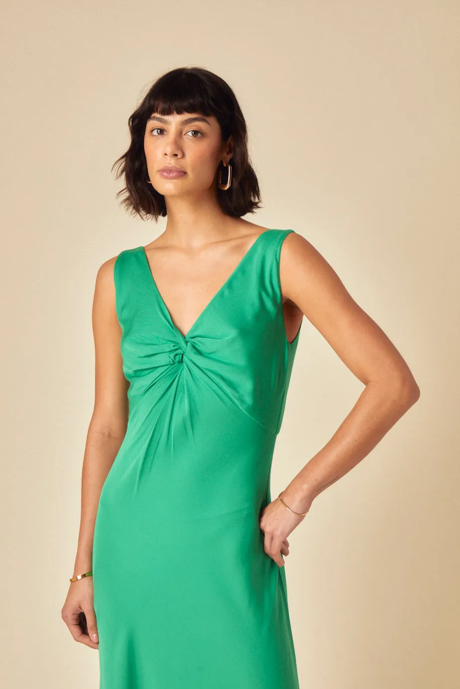 Green Twist Front Athena Midi Dress sold by Nobody's Child product image thumbnail 4