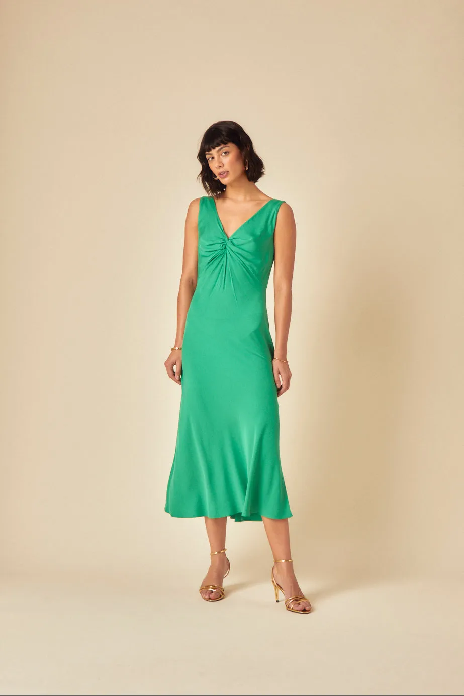 Green Twist Front Athena Midi Dress sold by Nobody's Child product image thumbnail 2