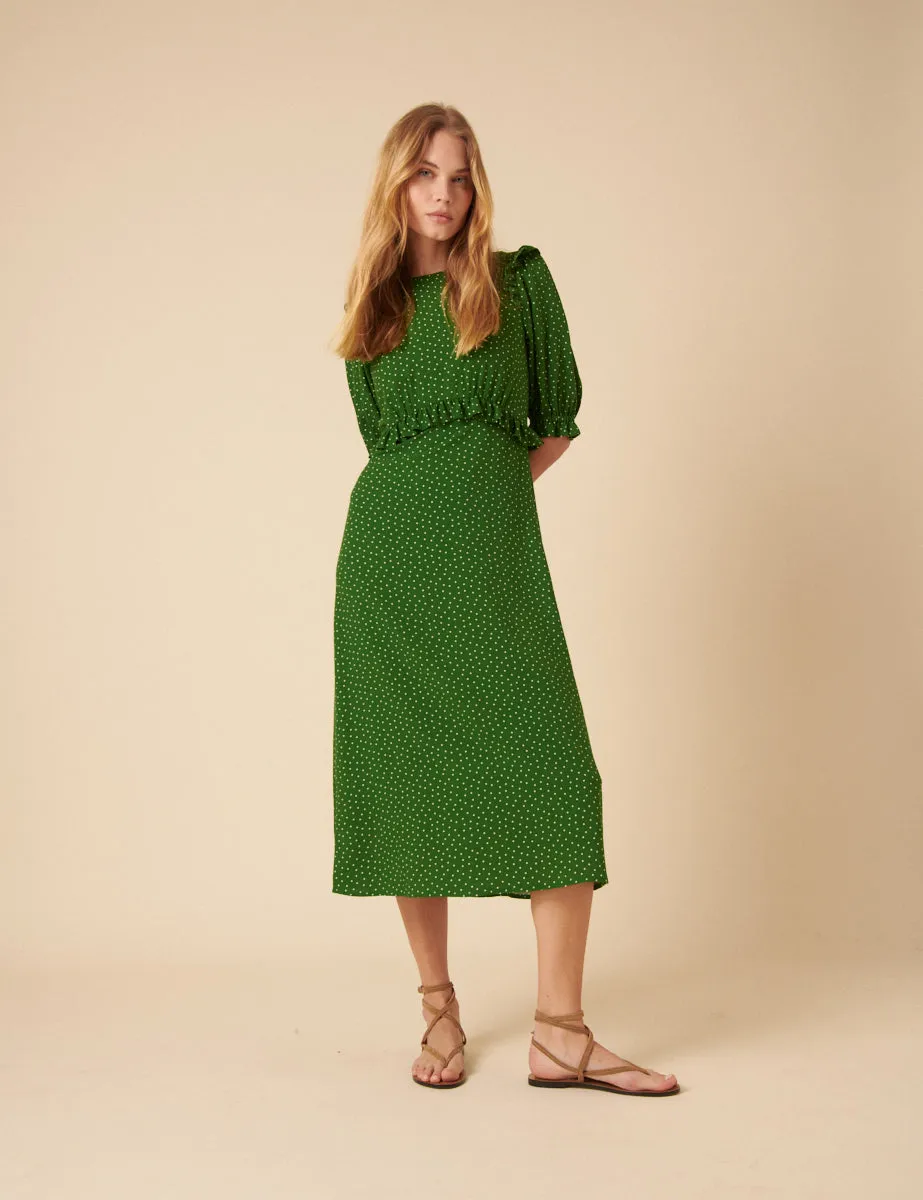 Green Spotty Felicia Midi Dress sold by Nobody's Child product image thumbnail 3