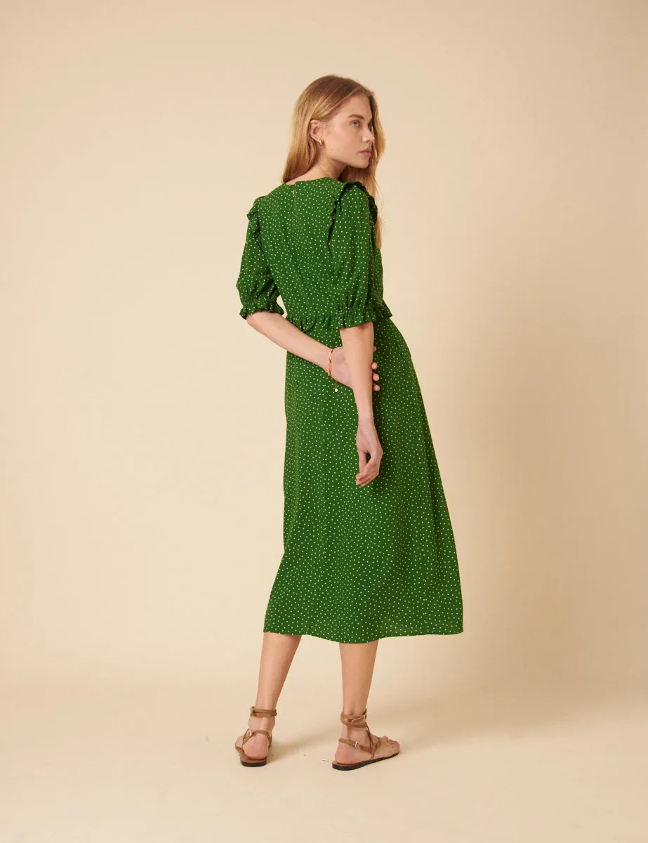 Green Spotty Felicia Midi Dress sold by Nobody's Child product image thumbnail 5
