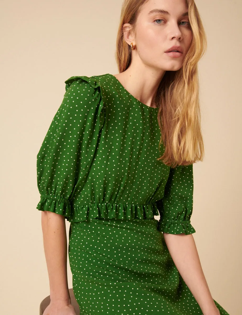 Green Spotty Felicia Midi Dress sold by Nobody's Child product image thumbnail 2