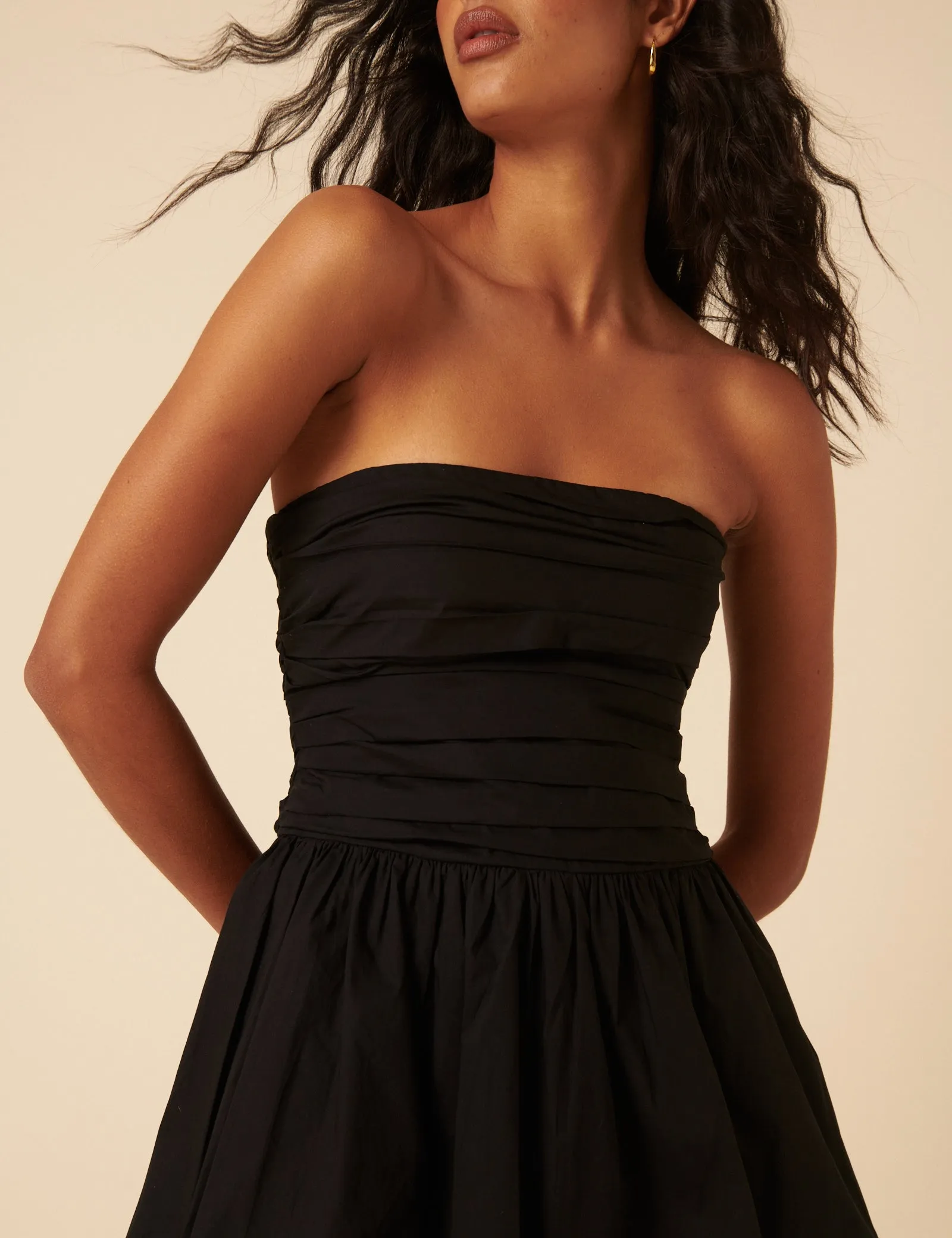 Black Bandeau Felicity Bubble Hem Mini Dress sold by Nobody's Child product image thumbnail 3
