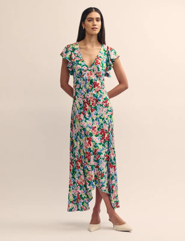 Watercolour Ditsy Floral Loubelle Midi Dress sold by Nobody's Child
