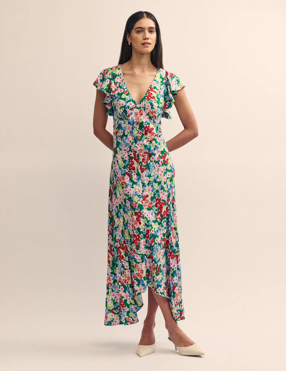 Watercolour Ditsy Floral Loubelle Midi Dress sold by Nobody's Child