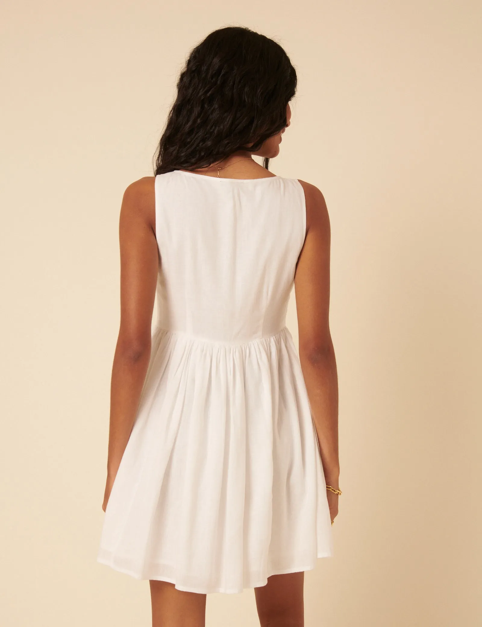 White Drop Waist Cora Mini Dress sold by Nobody's Child product image thumbnail 5