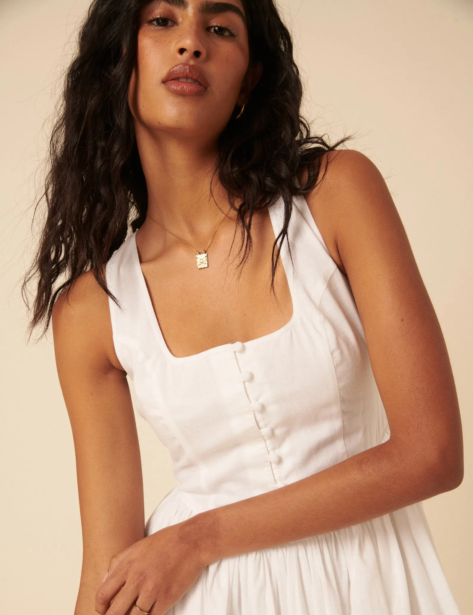 White Drop Waist Cora Mini Dress sold by Nobody's Child product image thumbnail 2