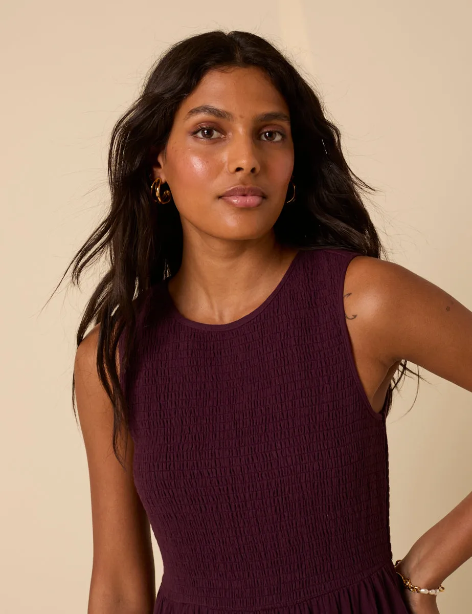 Purple Sleeveless Tiered Charlie Midi Dress sold by Nobody's Child product image thumbnail 3