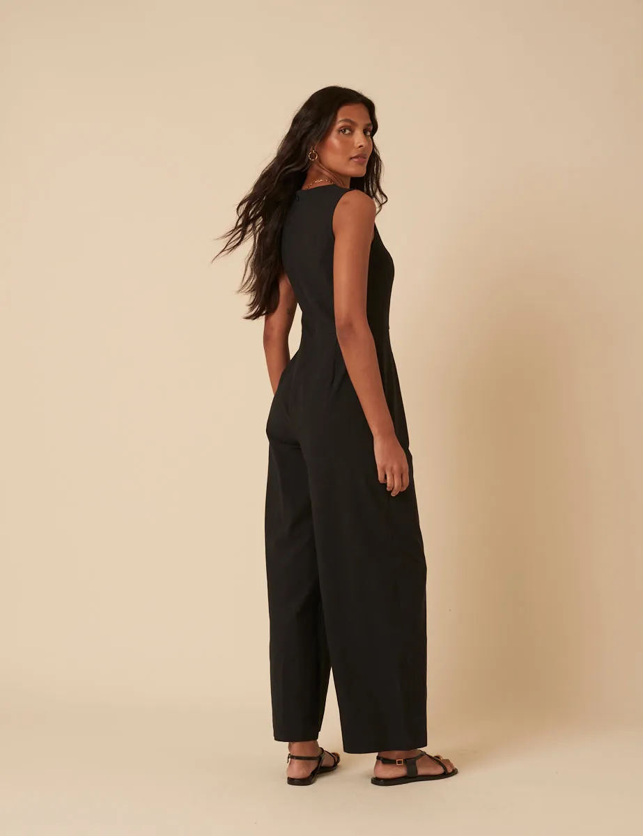 Black Tailored Scoop Neck Jumpsuit sold by Nobody's Child product image thumbnail 5