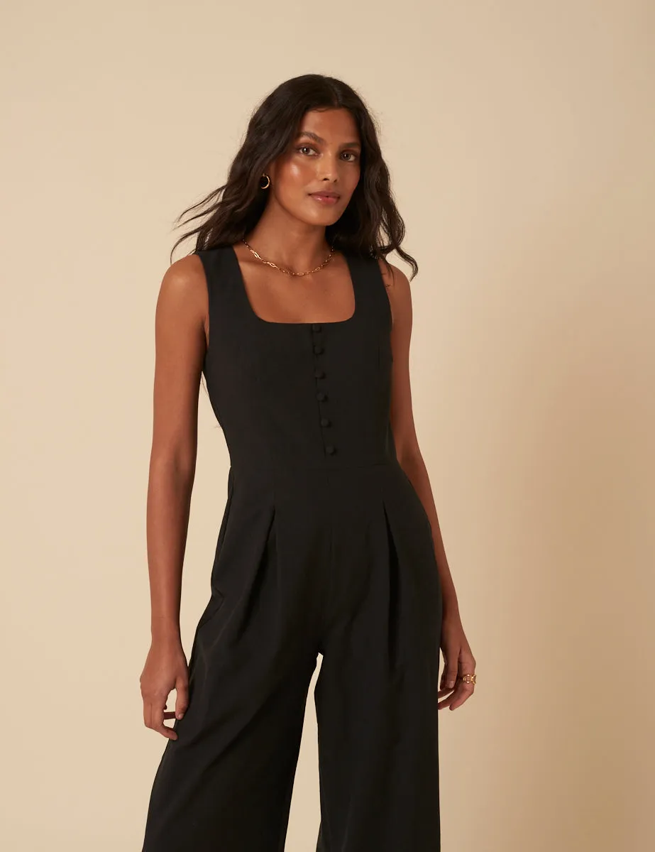 Black Tailored Scoop Neck Jumpsuit sold by Nobody's Child product image thumbnail 3