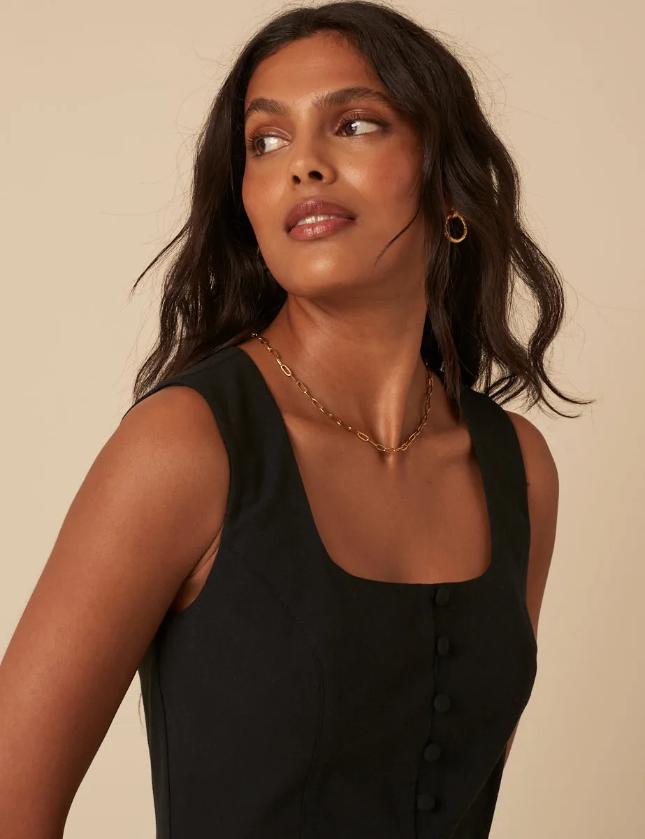 Black Tailored Scoop Neck Jumpsuit sold by Nobody's Child product image thumbnail 2