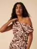 Brown Zebra Print One Shoulder Top sold by Nobody's Child