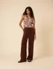 Brown Zebra Print One Shoulder Top sold by Nobody's Child