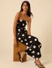 Black Polka Dot Linen-blend Wide Leg Trousers sold by Nobody's Child