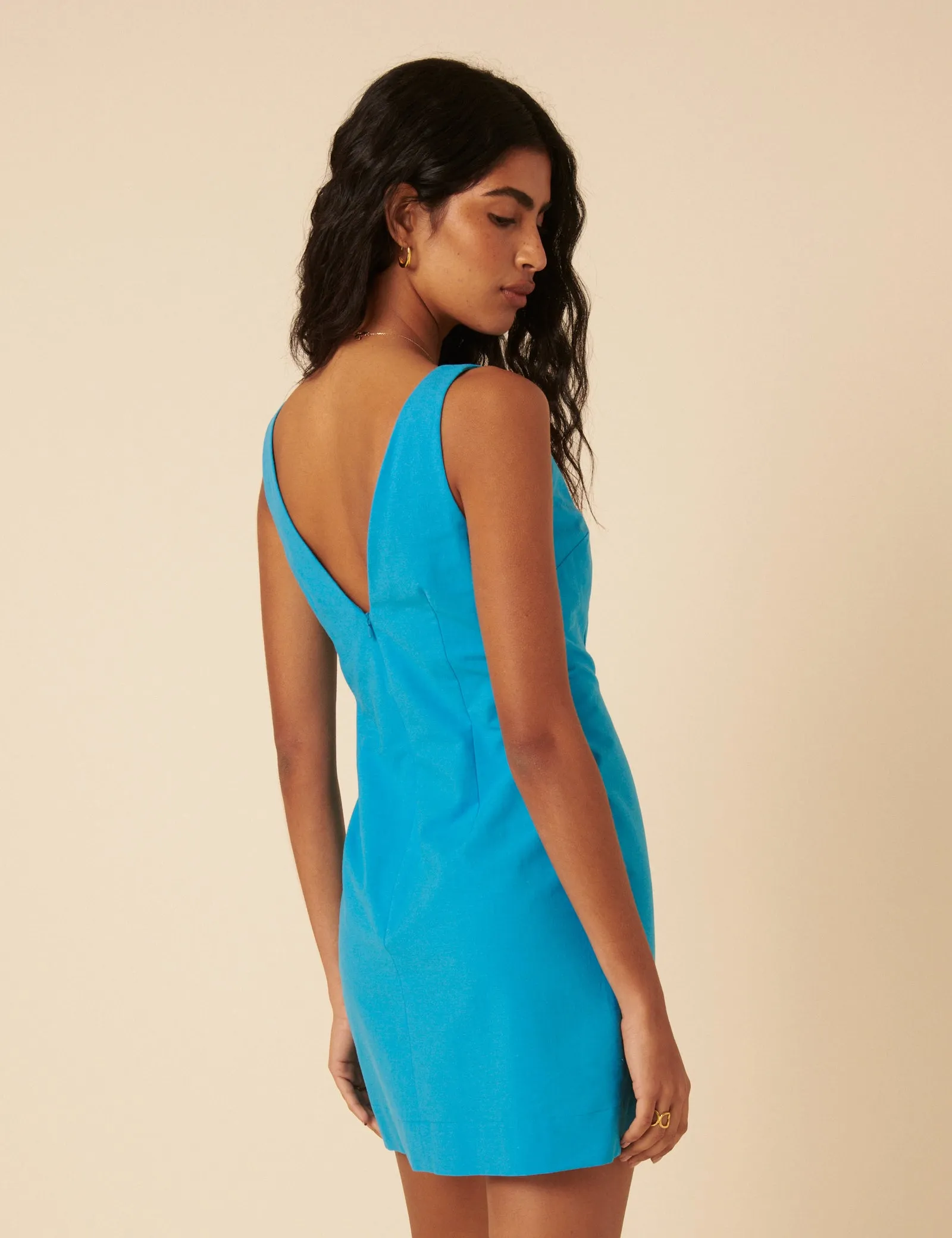 Blue Freya Shift Mini Dress sold by Nobody's Child product image thumbnail 4