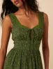 Green Ditsy Floral Tiered Heather Midi Dress sold by Nobody's Child