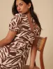 Brown Zebra Print Ella Midi Dess sold by Nobody's Child