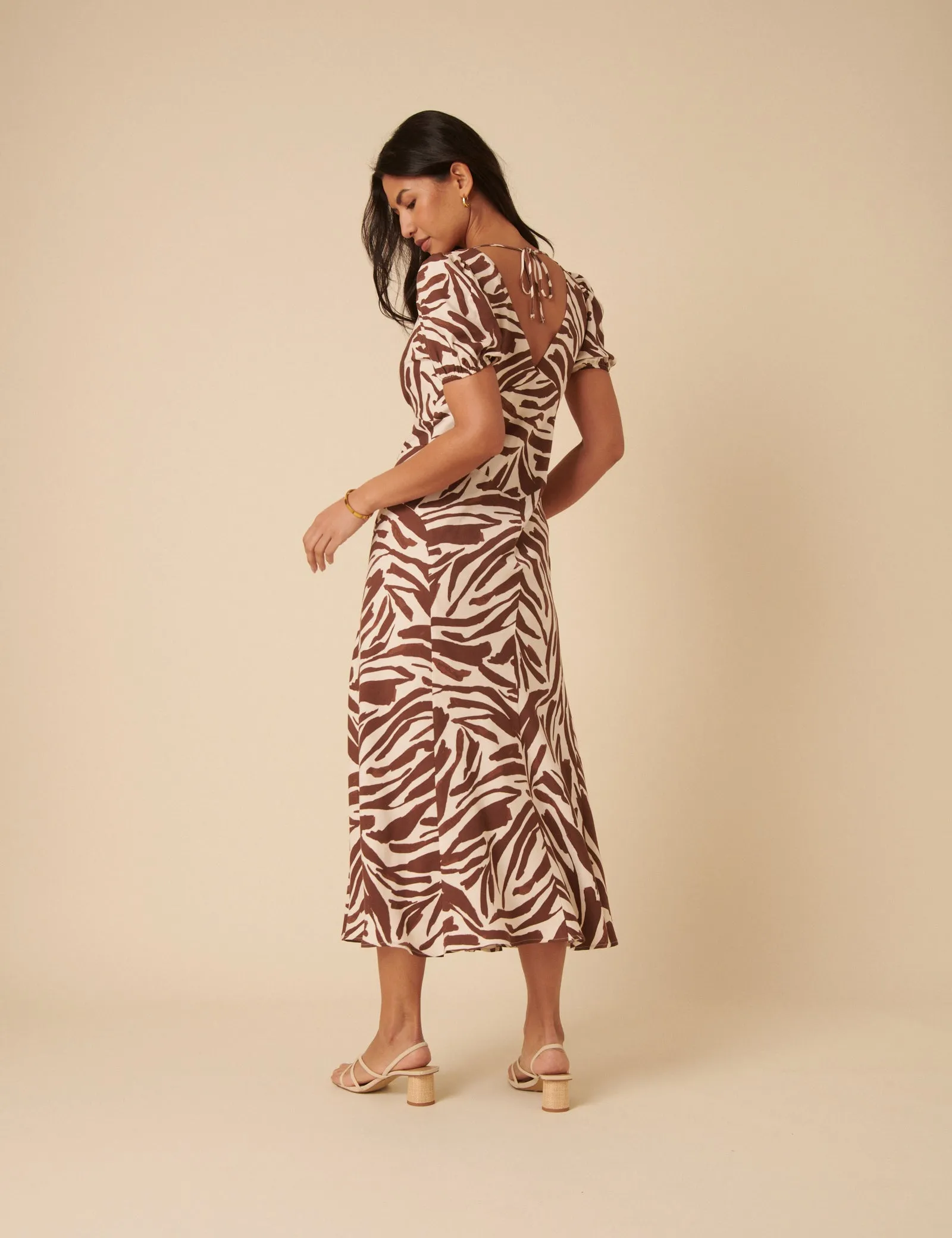 Brown Zebra Print Ella Midi Dess sold by Nobody's Child product image thumbnail 5