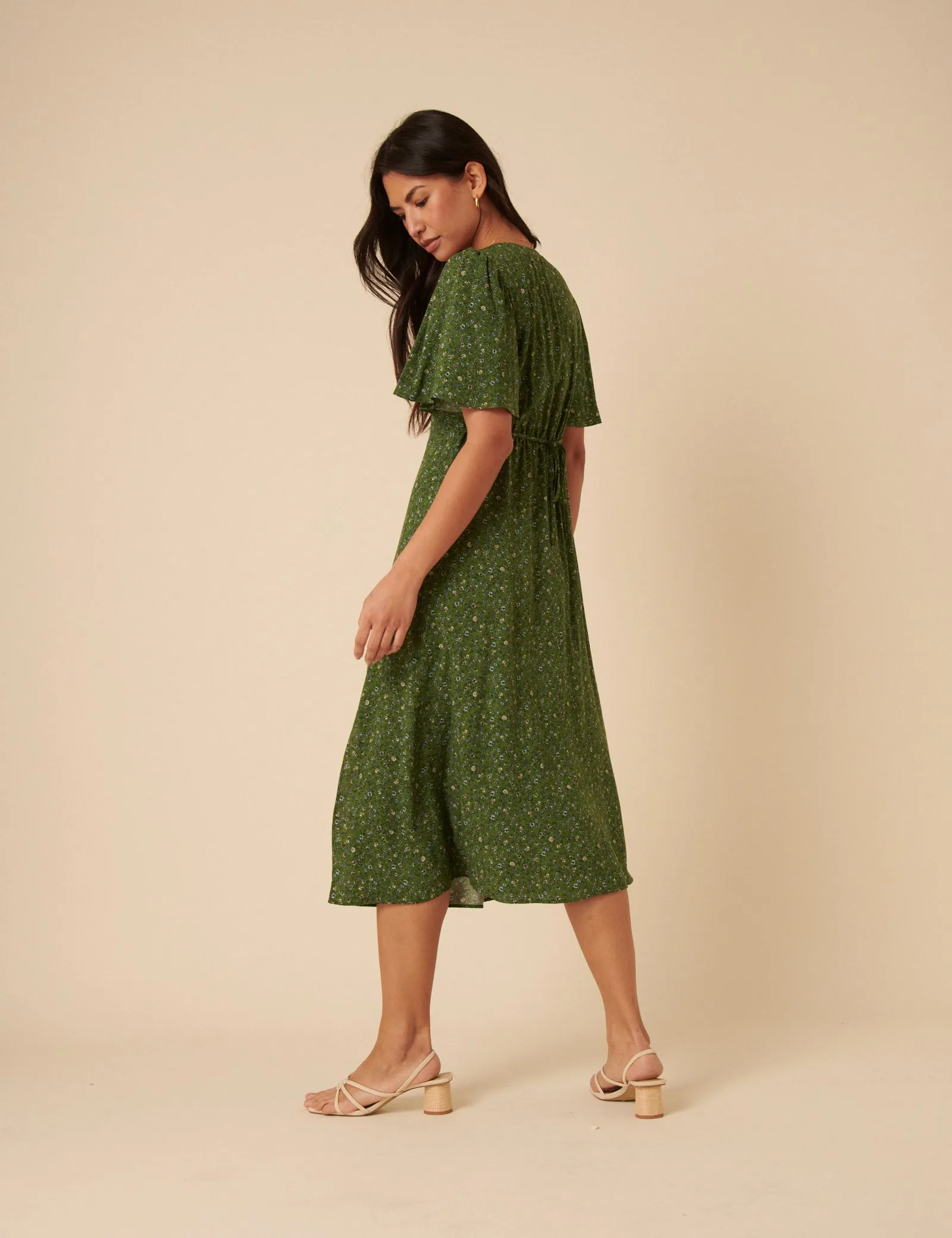 Green Ditsy Floral Dee Dee Midi Dress sold by Nobody's Child product image thumbnail 5